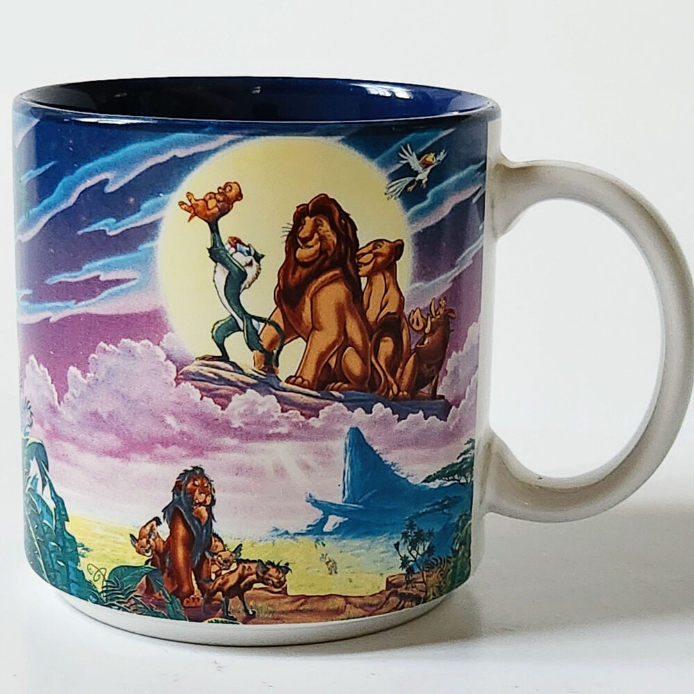 Vintage Disney Lion King Mug | 1990s Walt Disney World Simba Rafiki Scar